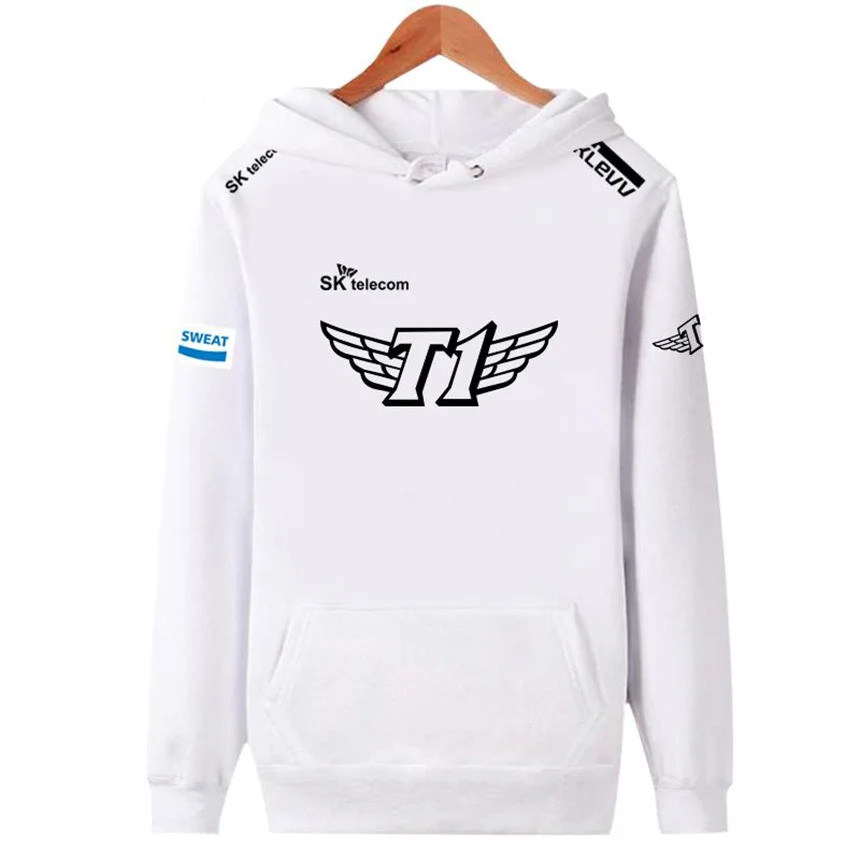 Мужские толстовки Skt1 пуловер флисовая толстовка с длинным рукавом Skt T1 Толстовка