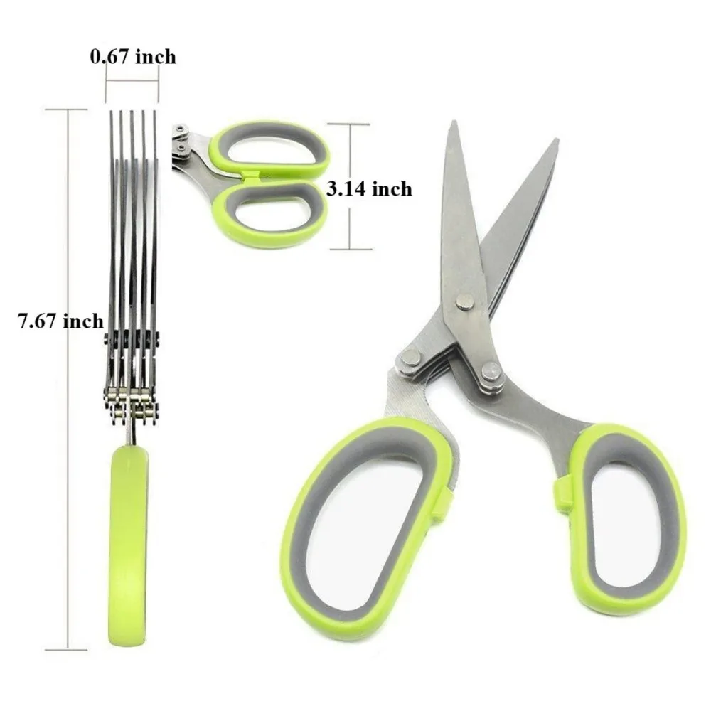 19 см 5 лезвий кухонные ножницы из нержавеющей стали резак для трав измельченный резец розмарина режущий