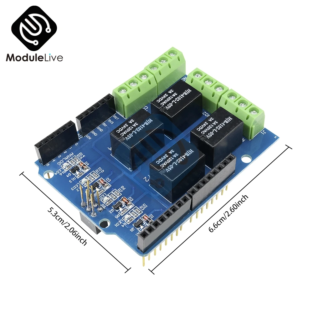 Релейный экран 5 В 4 канальный модуль для управления сигналом Arduino плата