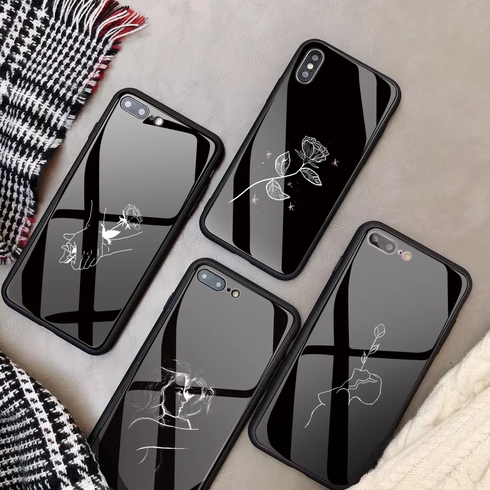 Заказной стеклянный чехол для телефона для iphone 11ProMax X 10 7 Plus 6s 6 capa DIY чехол из закаленного стекла для телефона для iphone XS 8 MAX XR 5 Simple