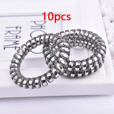 10pcs 4/10 шт. заколки для волос аксессуары для Для женщин ободки для волос Веревка, Не оставляющий следов надежный дизайн девушки резинка пружины эластичные повязки на голову, повязка на голову, резинки для волос резинки - Цвет: 10pcs