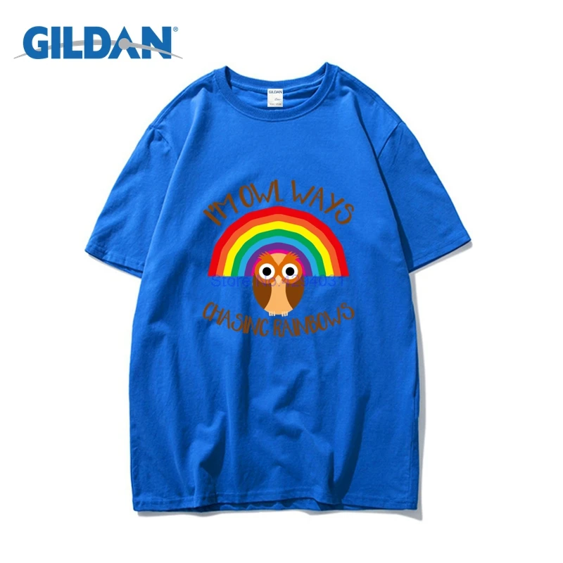 Я м Сова способов чеканка Rainbows Забавный птица Lover 2018 Camisa S майка бренды короткий