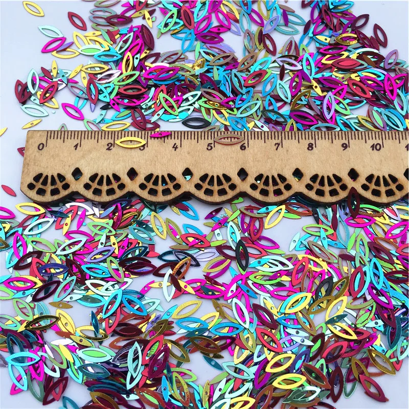 500 шт./лот 3*9 мм полые лошадиные глаза из ПВХ пайетки россыпью шитье Свадебное