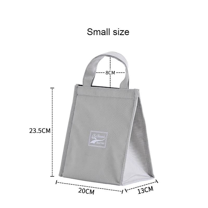 grey small size Стильная портативная Термосумка для обедов, сумка для пикника, ледяные банки, держатель для вина, изолированная сумка для шоппинга, термос для еды, напитков, крутая сумка - Цвет: grey small size