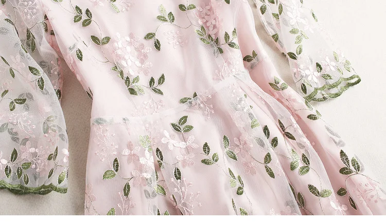 Модные ботинки до середины икры летние Vestido 2018 новая Винтаж круглым вырезом и