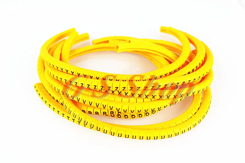 500 шт./лот EC 0 1 2 3 1.5mm2 Q Z qrstuvwxyz английские буквы гибких печатных рукав ярлыка трубки