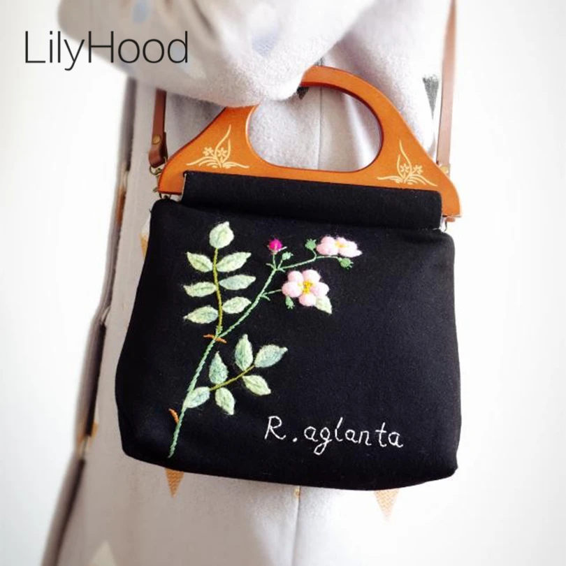 

Women Handmade Embroidery Floral Wool Handbag Female Aesthetic Shabby Chic Retro Elegant Rustic Preppy Cottage Shoulder Bag Etsy