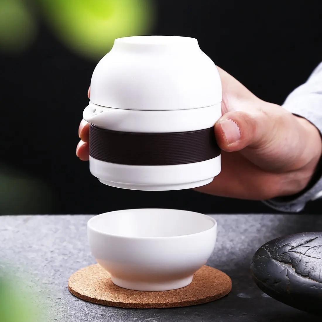 1pot 2 чашки Китай путешествия керамические чайные сервизы кунг-фу чайник с мешком, путешествия чайные горшки на открытом воздухе миниатюрная чайная чашка с чайным впрыскивателем