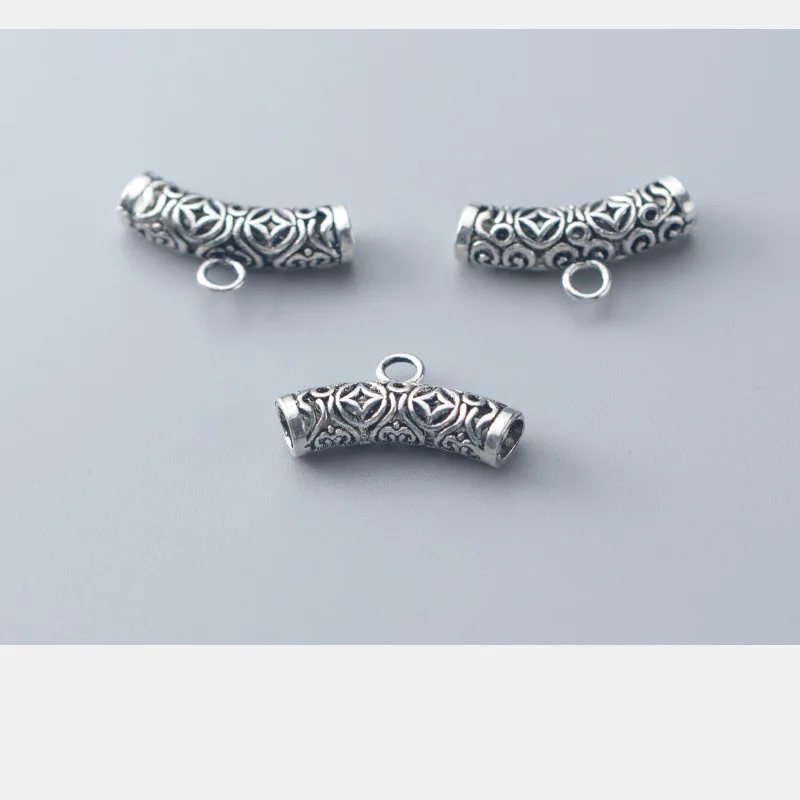 Классические старинные монеты бусины трубки с вырезами серебряные шармы
