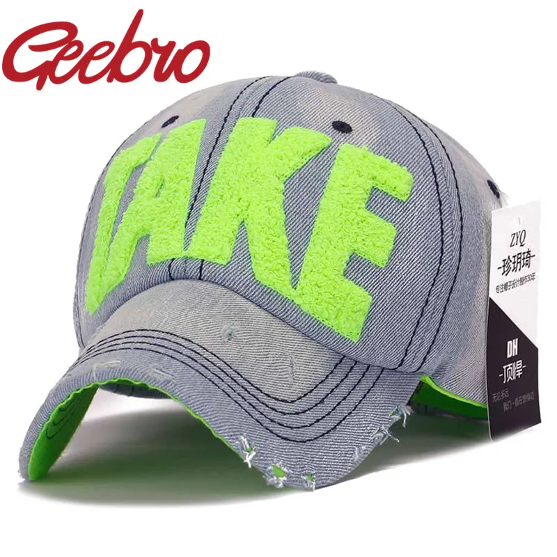 Женские джинсовые бейсболки с вышивкой TAKE 2017 летние солнцезащитные джинсы