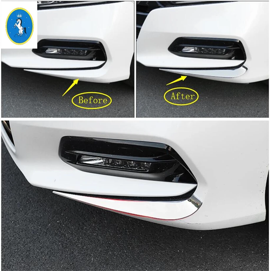 

Car Exterior Decoration Part Front Below Bumper Protection Corner Overlay Strip Cover Trim Fit For Honda Accord 10th 2018 - 2022