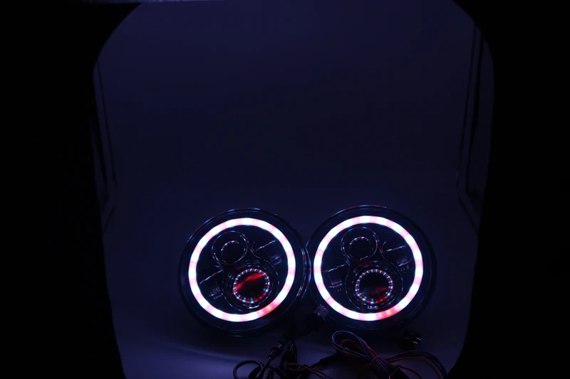 Marloo " светодиодный фары RGB Halo Angel Eye с Bluetooth пультом дистанционного управления для Jeep Wrangler JK LJ CJ Sahara Sport Rubicon Hummer