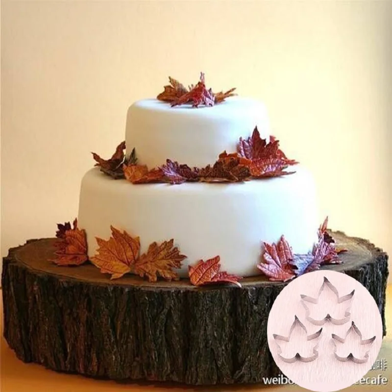 Новые 3 шт. Нержавеющая сталь кленовый листик для торта прессформы инструмент