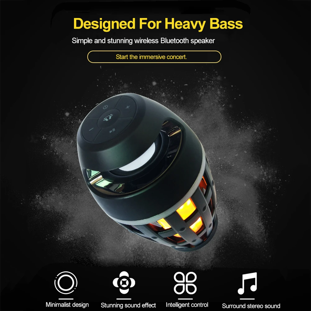 Беспроводная Bluetooth колонка с подсветкой в виде пламени|Всепогодные АС| |