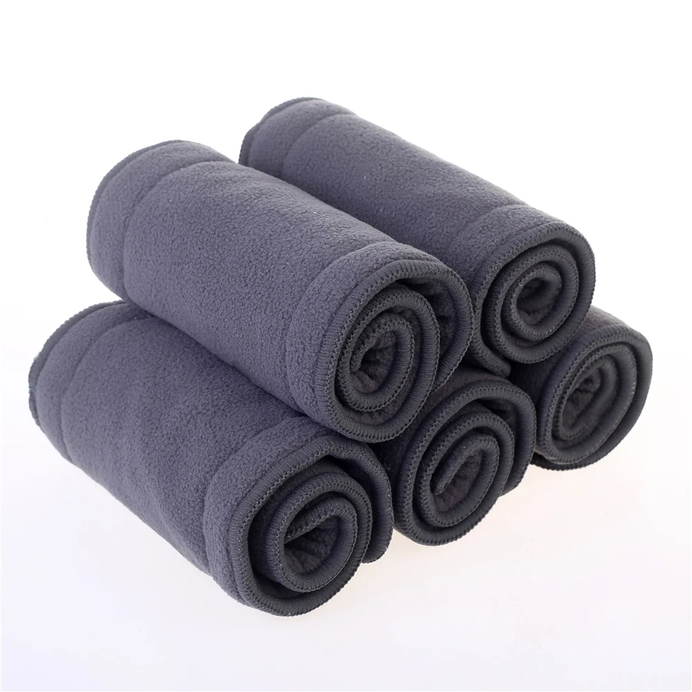 5 слоев оставаться сухим бамбуковый уголь флис детские пеленки ткань вставки