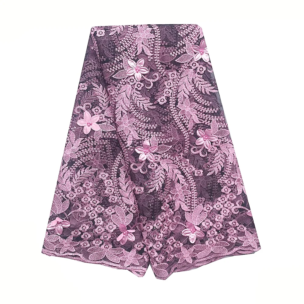 Водорастворимая французская 3d кружевная ткань высокого качества Зеленая