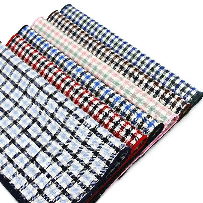 Мужской классический Карманный платок в клетку из 100% хлопка 25 х25 см|men handkerchief|fashion