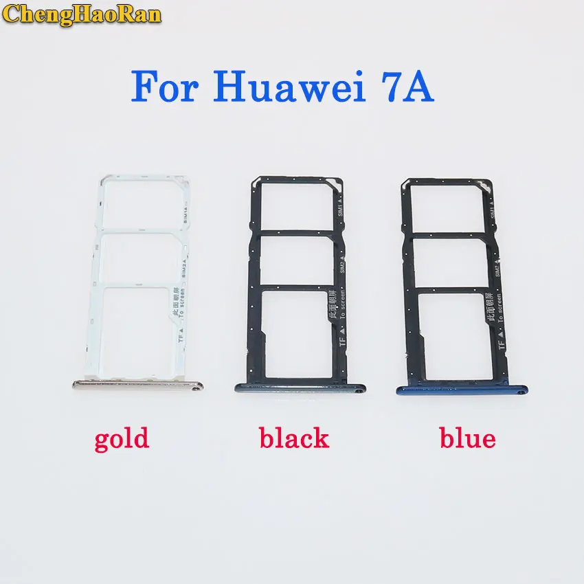 ChengHaoRan для huawei Honor 7A 7C 7X лоток для sim-карт+ Nano SIM& Micro S D SIM считыватель лотка держатель Слот Запасные части