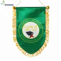 morning custom design pennant flag high quality satin football club decoration flag and banner