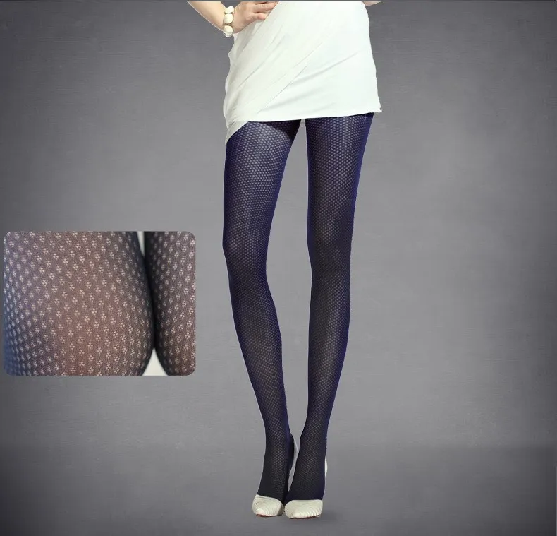 W027 Navy Blue CUHAKCI сексуальные колготки Для женщин женские колготки в сеточку выдалбливают чулок темно-синего или черного цвета, колготки Клубные вечерние Колготки чулочно-носочные изделия облегающие, в сеточку колготки - Цвет: W027 Navy Blue