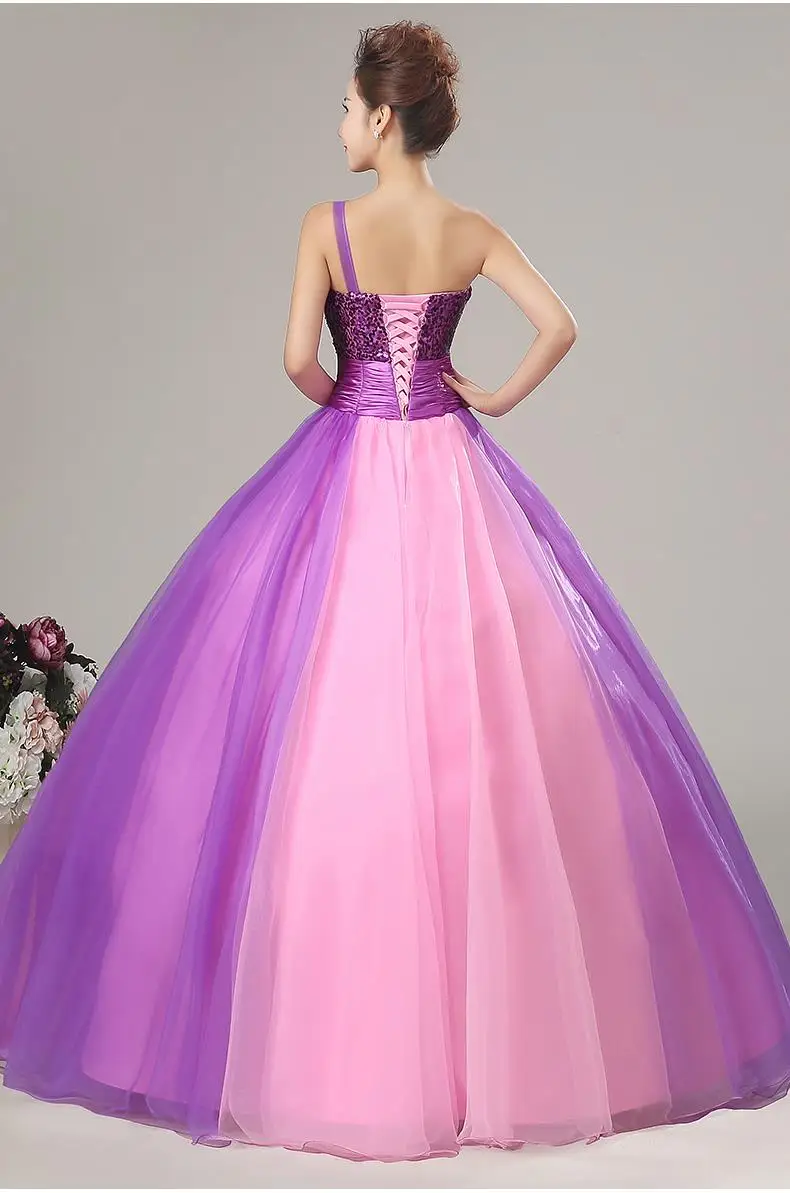 Vestidos Baratos Quinceanera, новинка, платье принцессы, бальное платье на одно плечо с цветочным рисунком, на заказ, плюс размер, платье для выпускного вечера