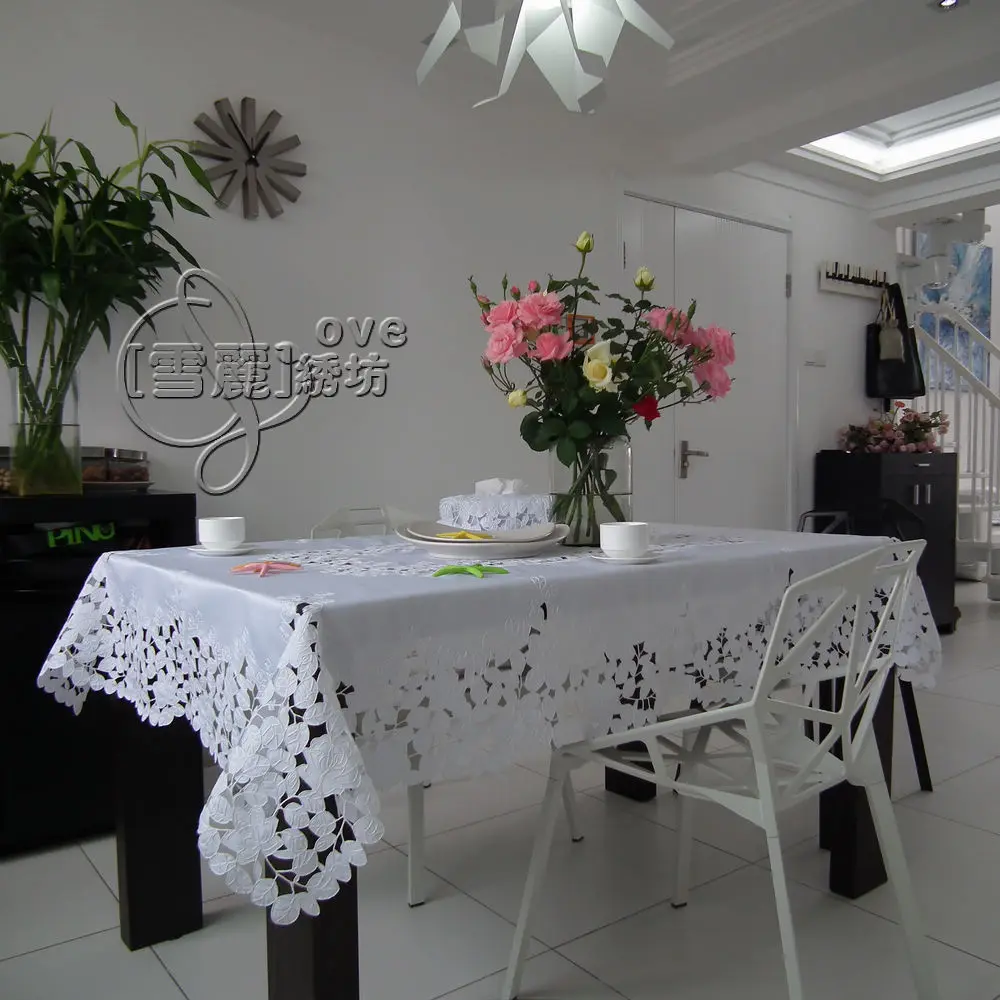 Скатерть с вышивкой в деревенском стиле для обеденного стола Большая коврик