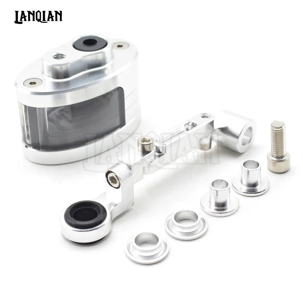 Silver With Bracket Для honda Yamaha Kawasaki KTM мотоцикла Тормозная жидкость резервуар сцепления бак масляный жидкости чашки GSXR600 MSX125 TMAX 500 z750 z900 Z1000 - Цвет: Silver With Bracket