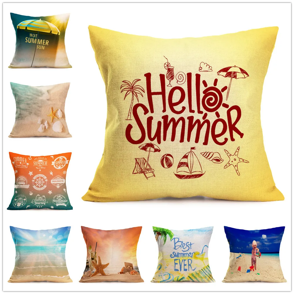 Летняя Подушка Holiday крышка из хлопка и льна для подушек диван кресло пледы