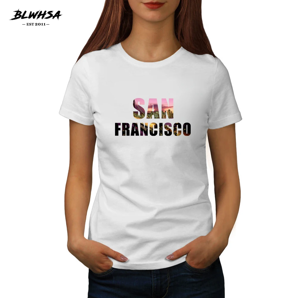 

Женская хлопковая Футболка с принтом «Сан-Франциско»