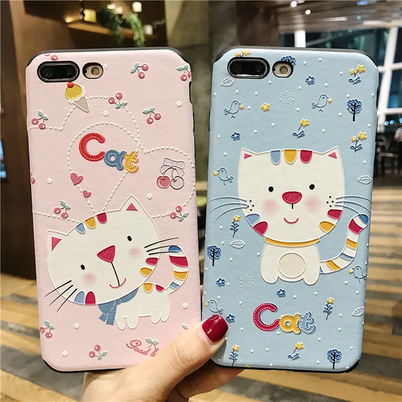 Модные Симпатичные застенчивый Cat чехлы для iphone 8 антидетонационных Телефон Hard