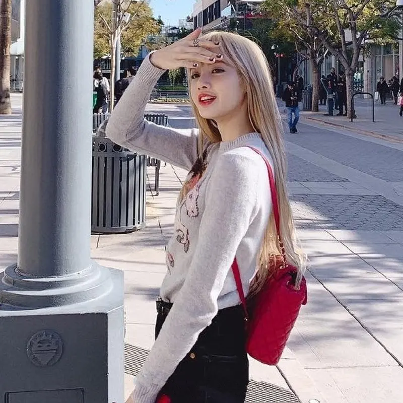 Kpop, черные, розовые, Лиза, уличная мода, высокая талия, с дырками, обтягивающие джинсы для женщин, осень, корейский стиль, сексуальные, обтягивающие джинсы, одежда для девочек
