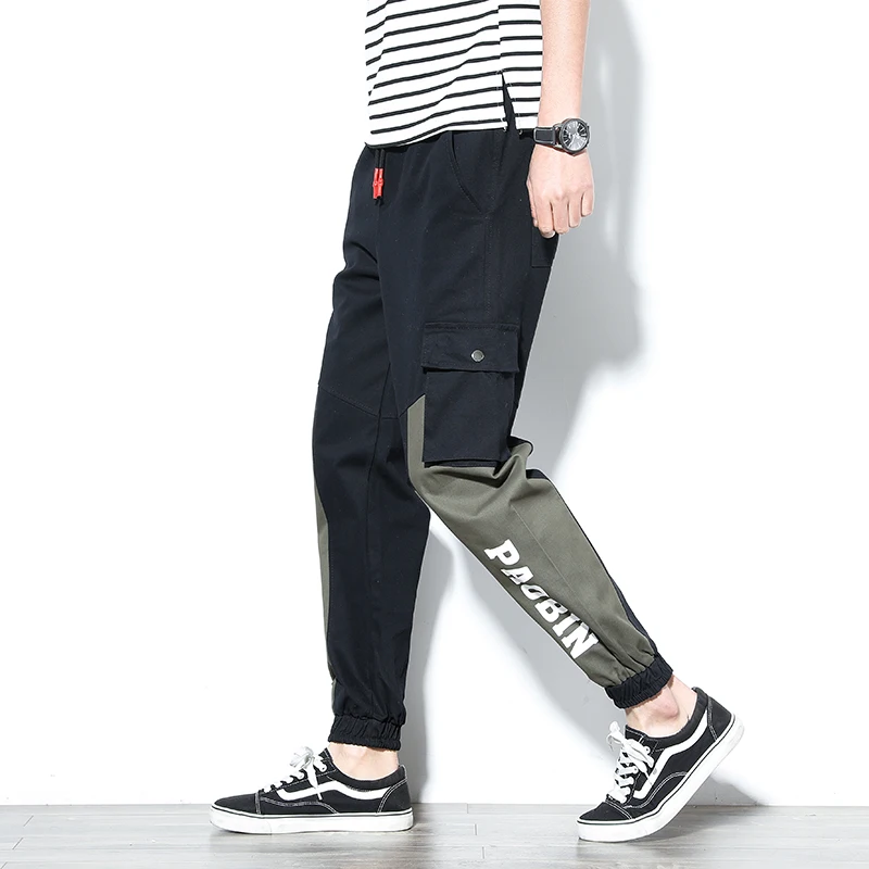 Fashion New Beam Pants Men's Ankle Length 100% Cotton Casual High Quality Large Size Elastic Waist Tooling Trousers | Мужская одежда