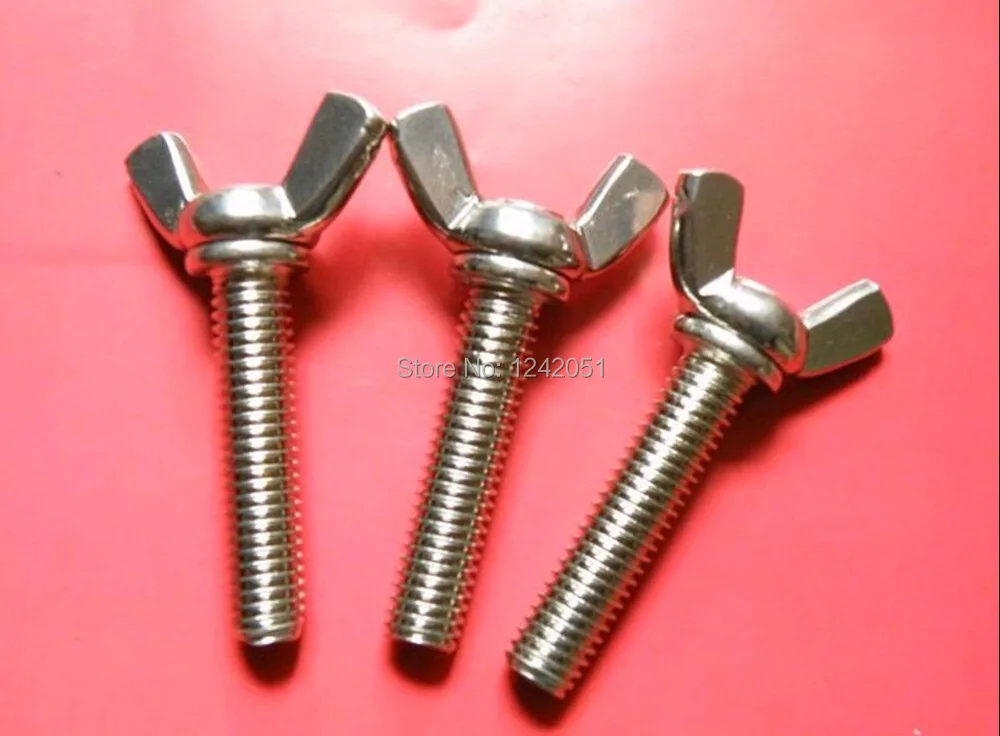 

5pcs Metric M8x20mm 1.25mm Pitch Stainless Steel Wing Bolt Butterfly Bolt Screw