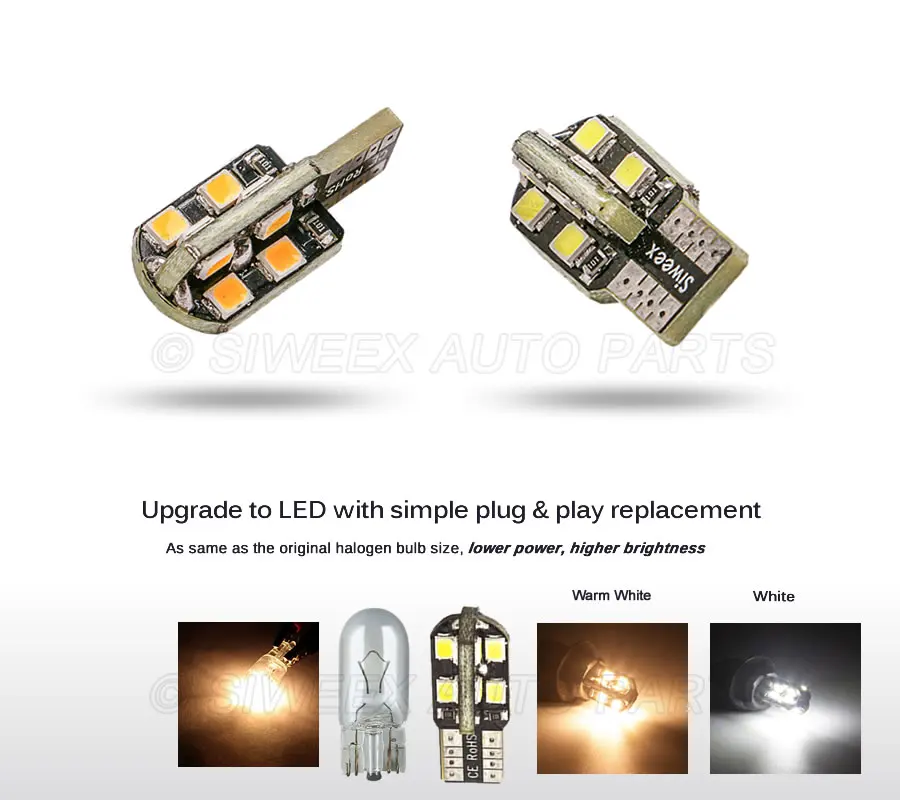 4 шт. светодисветодиодный T10 W5W 16 SMD 2835 боковой маркер купольные лампы для чтения
