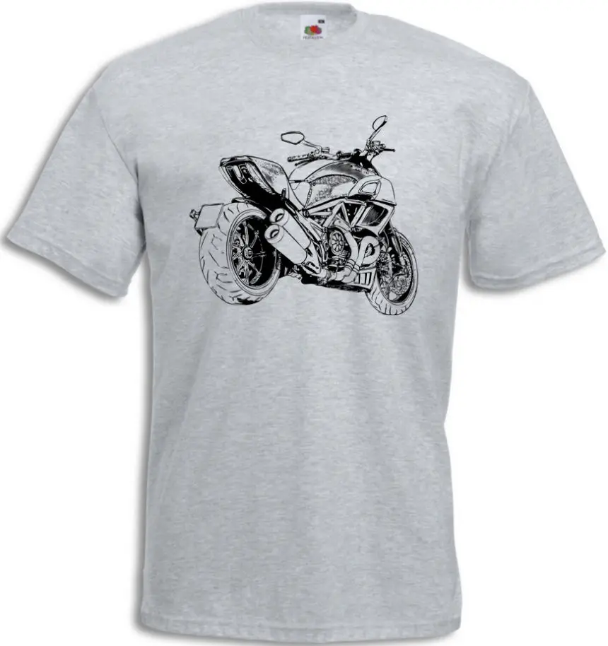 

2019 New Summer Men Hip Hop Tee Shirt T-Shirt Italy Street Motorcycle Diavel Slim T-shirt