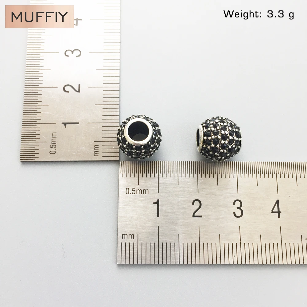 Очаровательные бусины с черной ПАВЕ Карма Европа новинка 2017 года хорошее