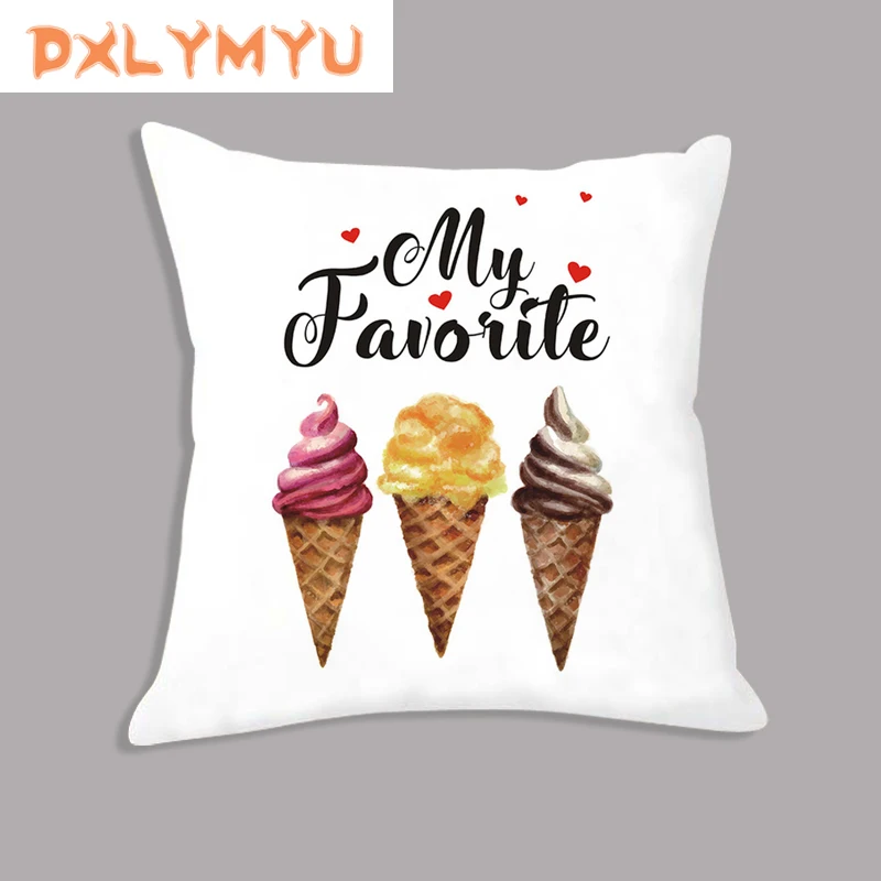 Декоративные наволочки 45x45 см с изображением вкусного мороженого тортов подушки