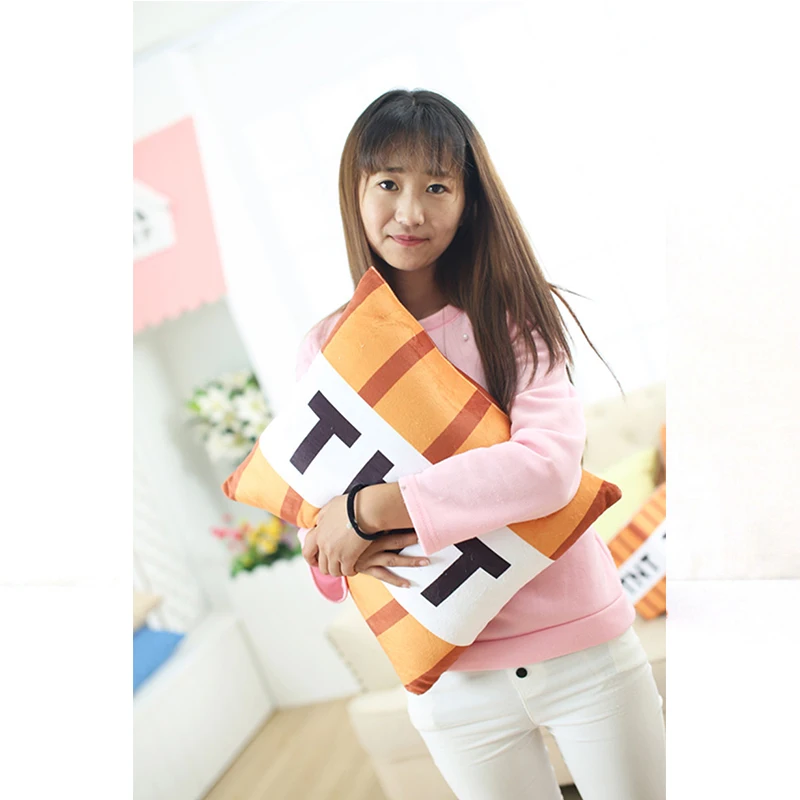 Новый Minecraft TNT плюшевые подушки 40 см игрушки куклы каваи peluche Almohada Бесплатная
