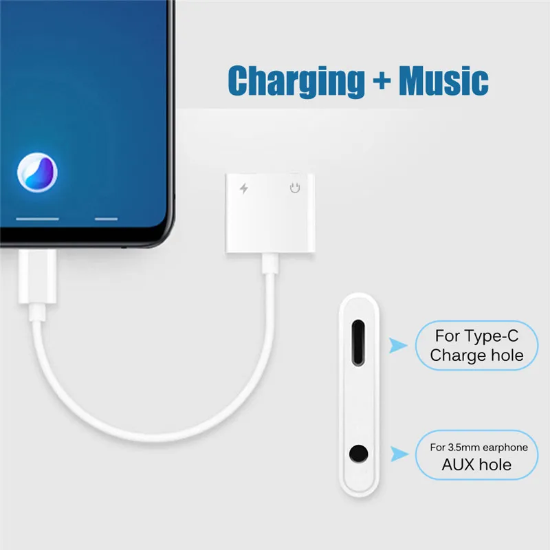 Быстрая зарядка Тип C Aux Jack для наушников аудио адаптер USB type до 3 5 мм кабель Xiaomi Redmi