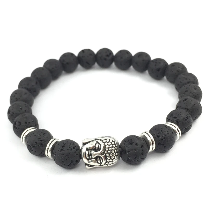 Модные браслеты с бусинами в форме головы льва из тигрового глаза подвесками