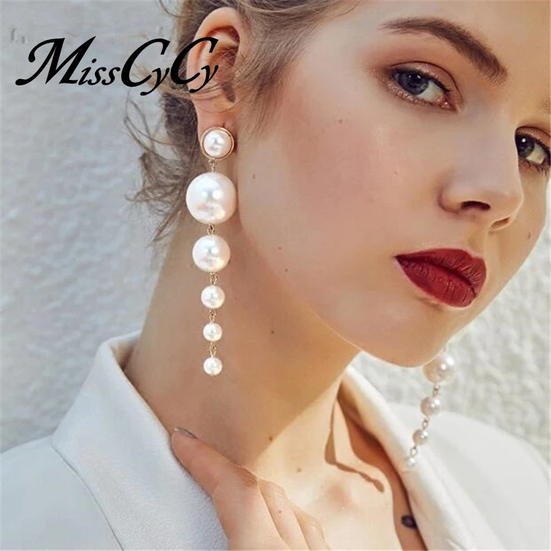 MissCyCy длинные модные серьги для женщин винтажные большие серьги-гвоздики с