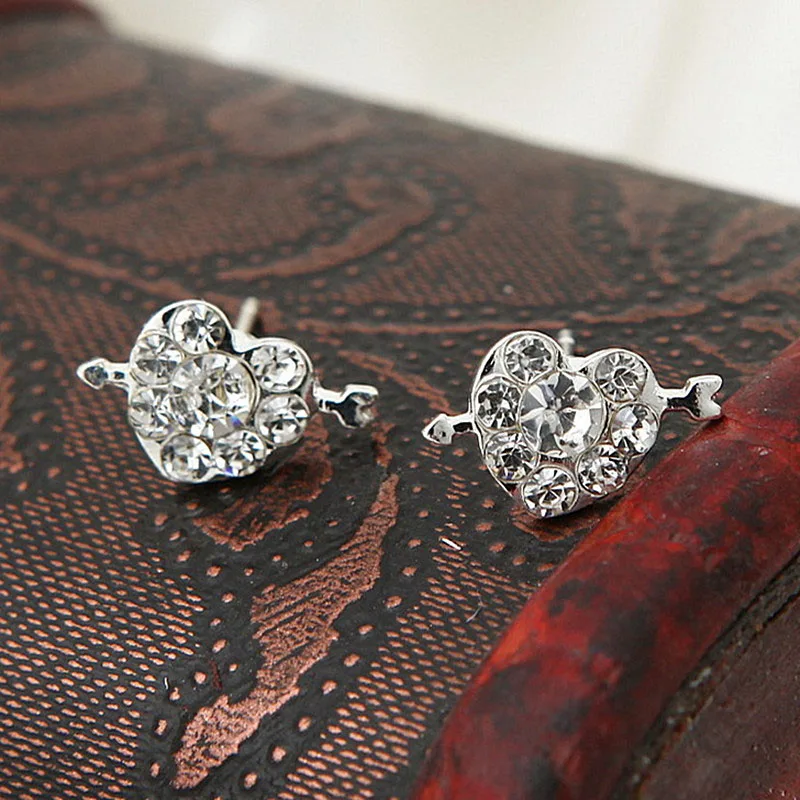 New Fashion Exquisite Stud Earrings Cute Cherry Star Crown Crystal Imitation Pearl For Women Piercing Jewelry Brincos Gift - Окраска металла: EB573