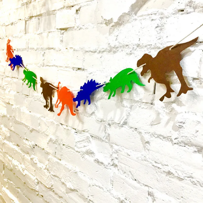 1062 1 комплект 6 дюймов динозавр тема из нетканого материала баннеры ребенка День