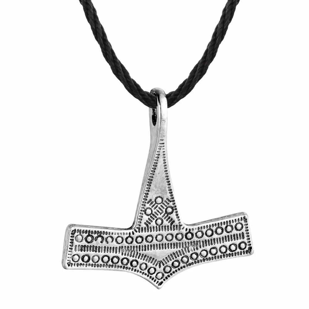 

Nostalgia Viking Thor Hammer Mjolnir Amulet Scandinavian Male Pendant Necklace Gothic Jewerly