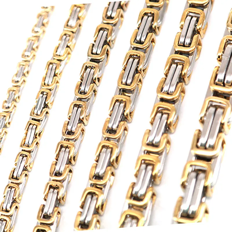 Мужская цепочка серебристого и золотого цвета из нержавеющей стали 316 22 дюйма