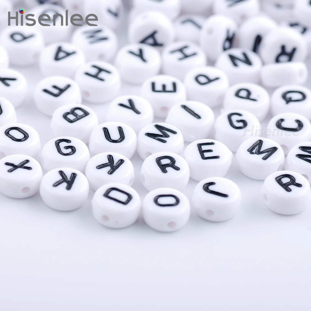 Hisenlee 2017 Высокое качество 300 шт. Смешанные акриловые плоские круглые белые бусины