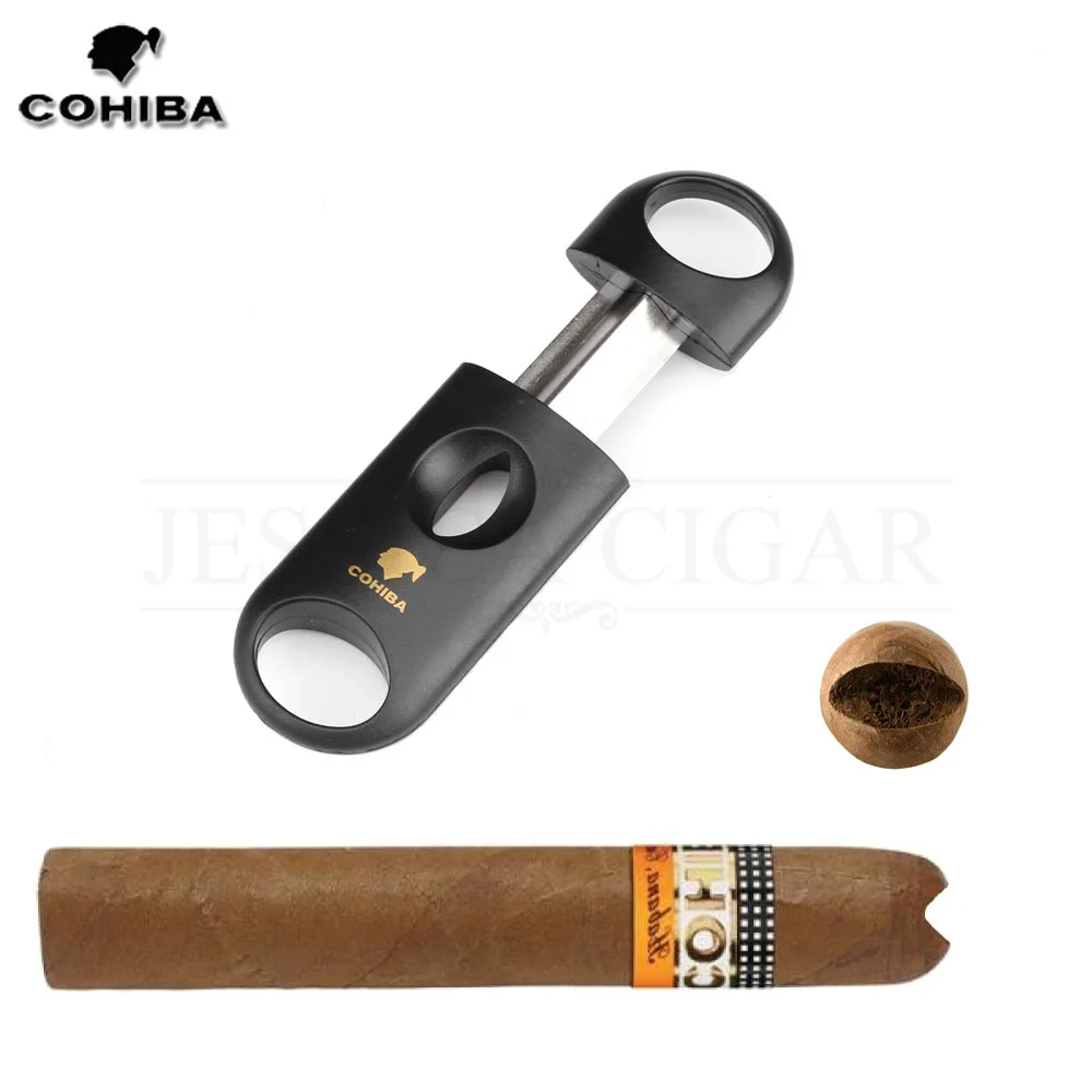 COHIBA пластиковый V образный резак из нержавеющей стали инструмент для резки сигар