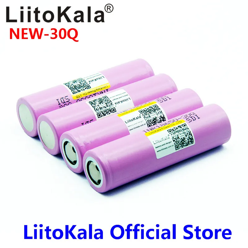 LiitoKala 100% оригинал 2 шт. 3 7 В INR 18650 30Q 3000 мАч перезаряжаемые батареи для высокий