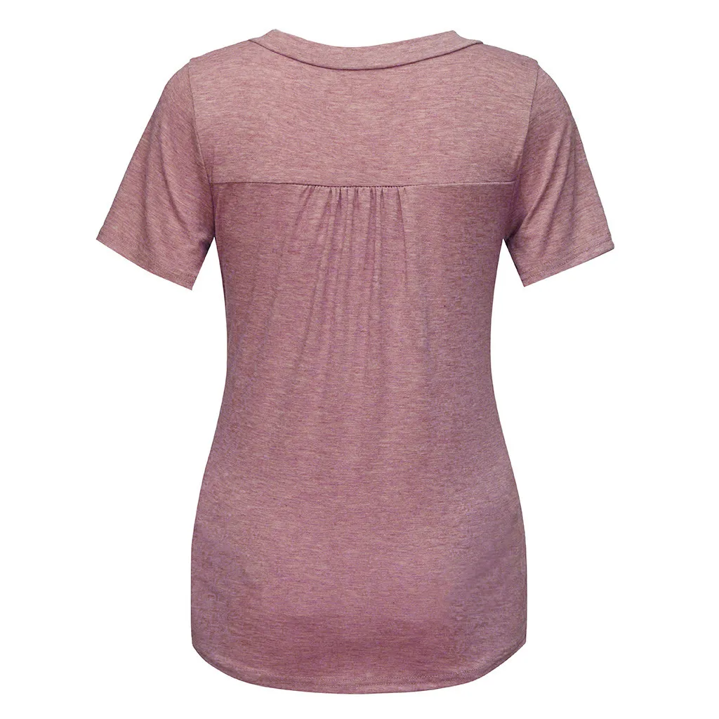 Женская однотонная блузка с короткими рукавами для грудного вскармливания