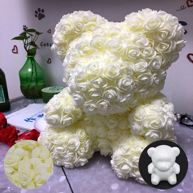 Пенопластовая Роза медведь модель розы ПЭ искусственные головки DIY аксессуары в